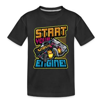 Démarrez votre mécanicien de moteur - T-shirt bio Premium Enfant - noir - Devant