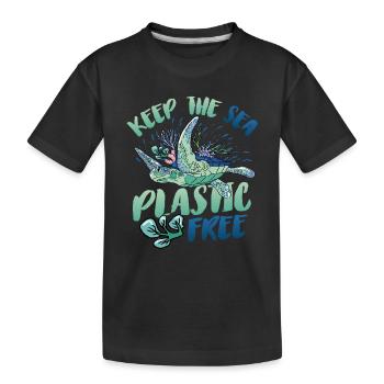 Gardez la mer sans plastique et sauvez l’océan. - T-shirt bio Premium Enfant - noir - Devant