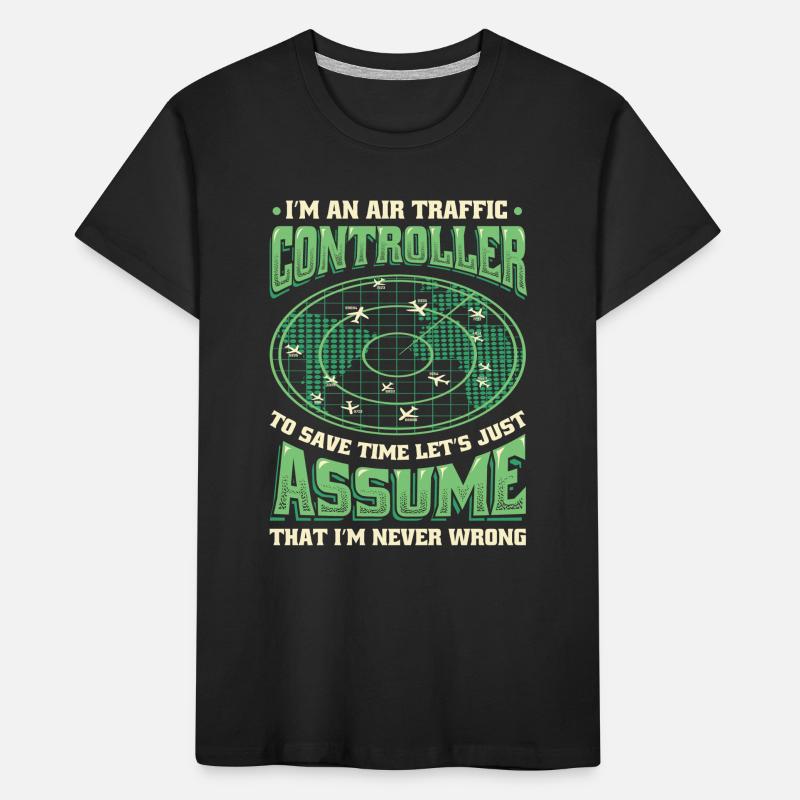 Air traffic controller, radar flight control. Kids' Premium Organic T-Shirt