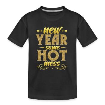 Neues Jahr - Gleiches Chaos, Frohes Neues Jahr. - Kinder Premium Bio T-Shirt - Schwarz - Vorne