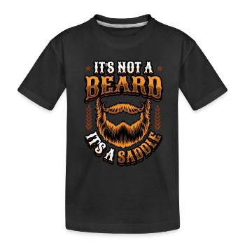 Ce n’est pas une barbe, c’est une selle d’hommes barbus - T-shirt bio Premium Enfant - noir - Devant