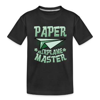 Papierflieger Master. - Kinder Premium Bio T-Shirt - Schwarz - Vorne