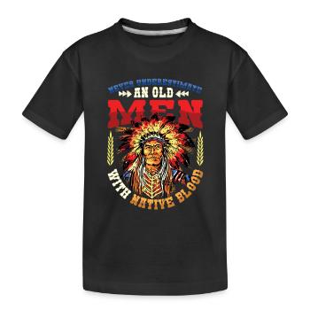 Alte Männer Mit Native Blood, Indianer. - Kinder Premium Bio T-Shirt - Schwarz - Vorne