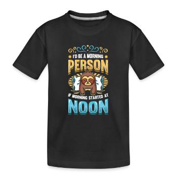 Late risers, morning grouches, owls, late risers. - Kids' Premium Organic T-Shirt - black - Front