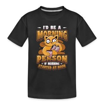 Lève-tard, grincheux du matin, hiboux, lève-tard. - T-shirt bio Premium Enfant - noir - Devant