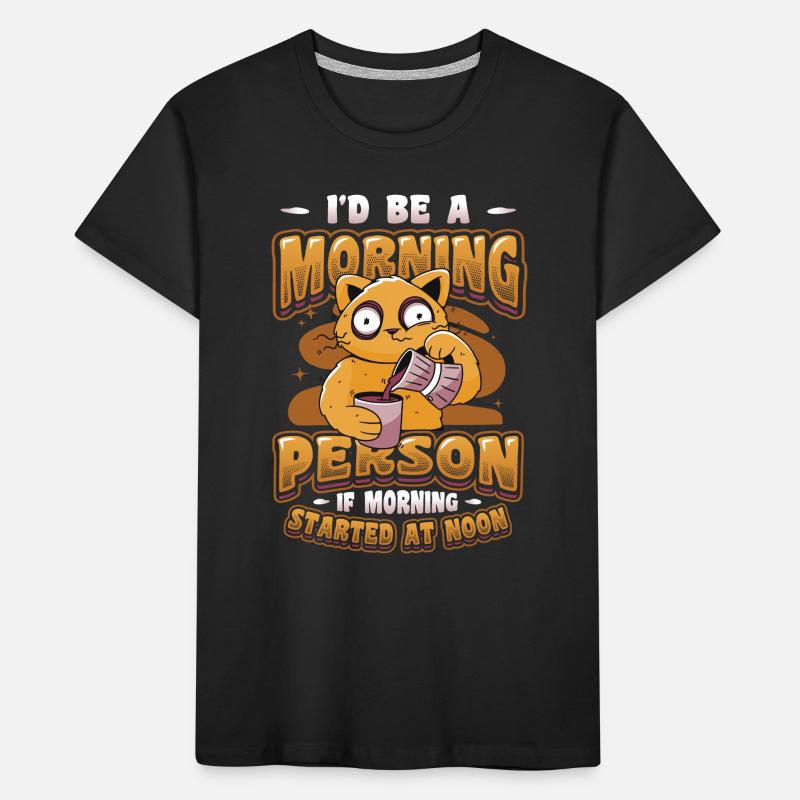 Spätaufsteher, Morgenmuffel, Eule, Langschläfer. Kinder Premium Bio T-Shirt