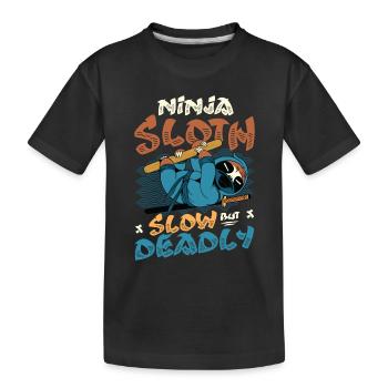 Ninja Sloth lent mais mortel - T-shirt bio Premium Enfant - noir - Devant