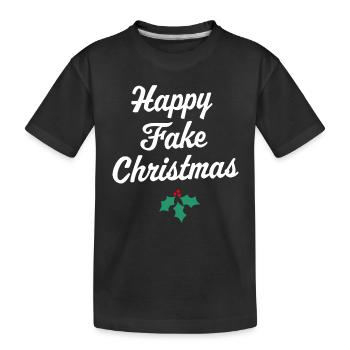 Happy Fake Christmas - Kids' Premium Organic T-Shirt - black - Front