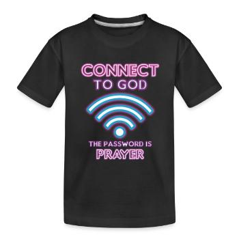 Verbunden Mit Gott, Passwort, Gebet. - Kinder Premium Bio T-Shirt - Schwarz - Vorne