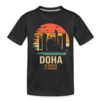 Katar Doha Doha Katar - Kinder Premium Bio T-Shirt - Schwarz - Vorne