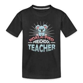 Koala-fied Koala Proud Preschool Teacher - Kids' Premium Organic T-Shirt - black - Front