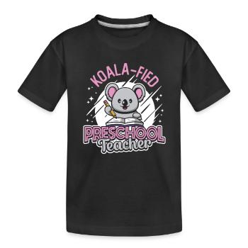 Koala-fied Koala Proud Preschool Teacher - Kids' Premium Organic T-Shirt - black - Front
