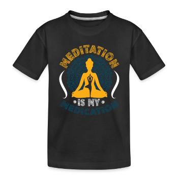 La méditation est mon médicament Kundalini Yoga - T-shirt bio Premium Enfant - noir - Devant