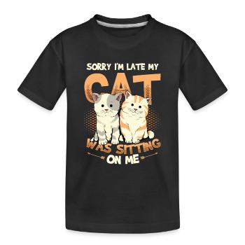 Sorry I'm late - Kids' Premium Organic T-Shirt - black - Front