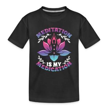 La méditation est mon médicament Kundalini Yoga - T-shirt bio Premium Enfant - noir - Devant