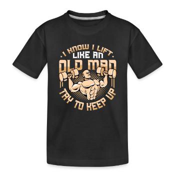 L’haltérophilie je sais, je soulève comme un vieil homme - T-shirt bio Premium Enfant - noir - Devant