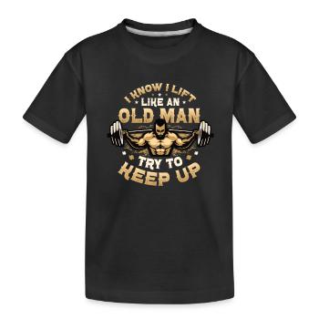 L’haltérophilie je sais, je soulève comme un vieil homme - T-shirt bio Premium Enfant - noir - Devant