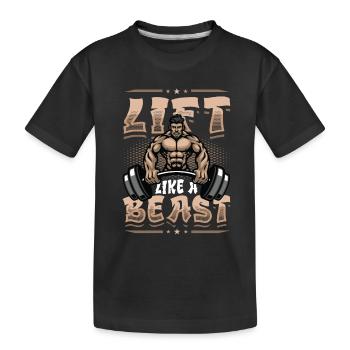 Heben Wie Eine Bestie Gewichtheben Bodybuilder - Kinder Premium Bio T-Shirt - Schwarz - Vorne