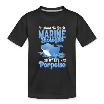 Biologiste marin La vie a marsouin - T-shirt bio Premium Enfant - noir - Devant