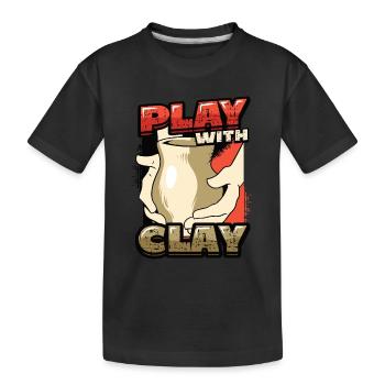 Spielen Mit Töpferwaren Aus Ton - Kinder Premium Bio T-Shirt - Schwarz - Vorne