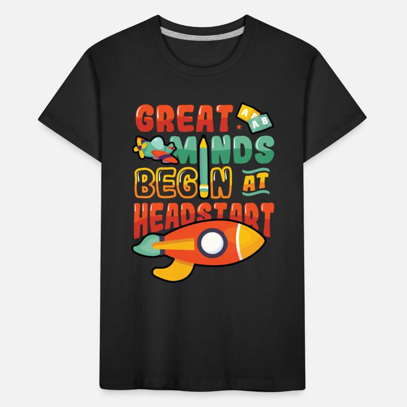 Great minds start with a head start, Abcd Teacher Kids' Premium Organic T-Shirt