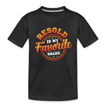 Resold Is My Favorite Brand Flea Market Thrifting - Kids' Premium Organic T-Shirt - black - Front
