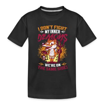 J’aime mes démons intérieurs, l’humour gothique. - T-shirt bio Premium Enfant - noir - Devant