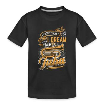 Ich Schnarche Nicht, Ich Träume, Ich Bin Eine Tuba - Kinder Premium Bio T-Shirt - Schwarz - Vorne