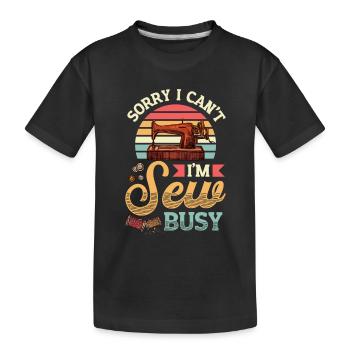 Désolé, je n’arrive pas à coudre occupé - T-shirt bio Premium Enfant - noir - Devant