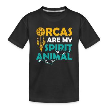L’orque est mon âme animale, baleine, orque. - T-shirt bio Premium Enfant - noir - Devant