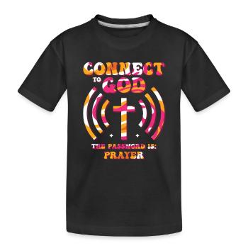 Verbunden Mit Gott, Passwort, Gebet. - Kinder Premium Bio T-Shirt - Schwarz - Vorne