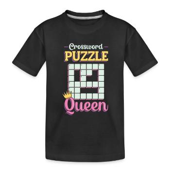 Mots croisés Queen Mots croisés - T-shirt bio Premium Enfant - noir - Devant