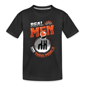 De vrais hommes utilisent trois pédales de changement de vitesse automatique - T-shirt bio Premium Enfant - noir - Devant