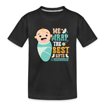 We wrap the best gifts - Kids' Premium Organic T-Shirt - black - Front