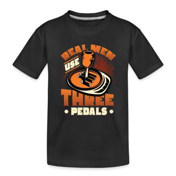 De vrais hommes utilisent trois pédales de changement de vitesse automatique - T-shirt bio Premium Enfant - noir - Devant