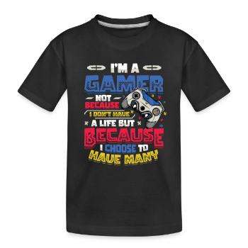 Les joueurs ont beaucoup de vies Jeux vidéo auxquels jouent les garçons - T-shirt bio Premium Enfant - noir - Devant