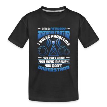 Résoudre les problèmes Administrateur réseau de support informatique - T-shirt bio Premium Enfant - noir - Devant