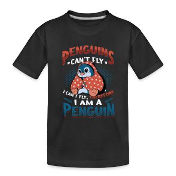 Penguins can't fly - Kids' Premium Organic T-Shirt - black - Front