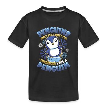 Les pingouins ne peuvent pas voler - T-shirt bio Premium Enfant - noir - Devant