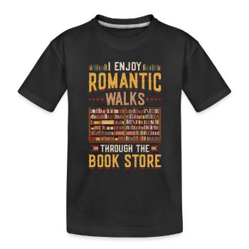 Promenades romantiques dans la librairie - T-shirt bio Premium Enfant - noir - Devant