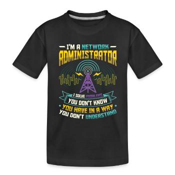 Résoudre les problèmes de l'administrateur réseau du support informatique - T-shirt bio Premium Enfant - noir - Devant