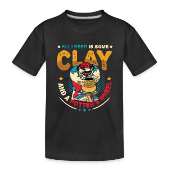 Alles, Was Ich Brauche, Ist Etwas Ton - Kinder Premium Bio T-Shirt - Schwarz - Vorne