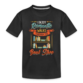Promenades romantiques dans la librairie - T-shirt bio Premium Enfant - noir - Devant