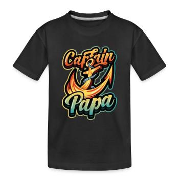 Kapitän Papa Bootfahren - Kinder Premium Bio T-Shirt - Schwarz - Vorne