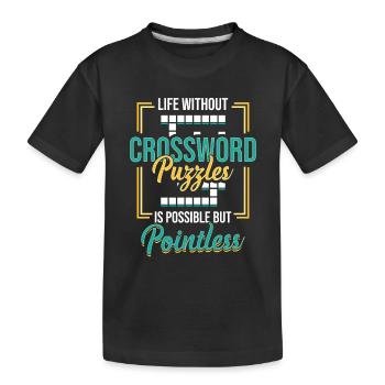 Amateurs de mots croisés, Mots croisés - T-shirt bio Premium Enfant - noir - Devant