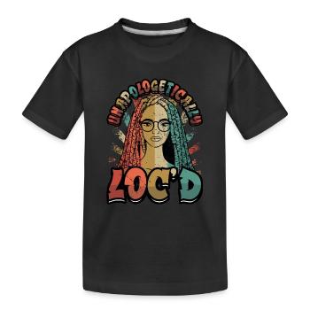 Unapologetically curly dreadlocks melanin black - Kids' Premium Organic T-Shirt - black - Front