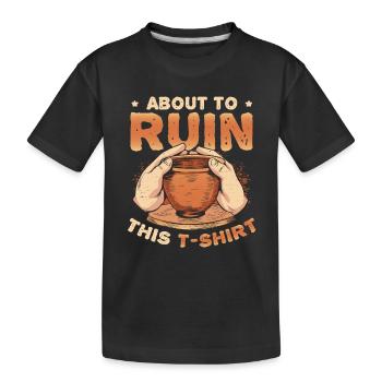 Argile de poterie en ruine - T-shirt bio Premium Enfant - noir - Devant