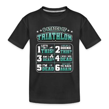 6 Etappen Des Triathlons - Kinder Premium Bio T-Shirt - Schwarz - Vorne