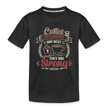 Café, mot de passe - T-shirt bio Premium Enfant - noir - Devant