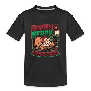 Preparations for Christmas, Lazy Sloth - Kids' Premium Organic T-Shirt - black - Front